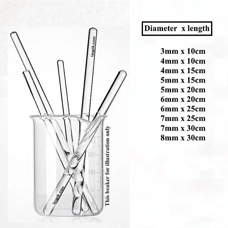 Stirring Rod Glass ( Borosilicate ) For Laboratory GENERIC | Shopee ...