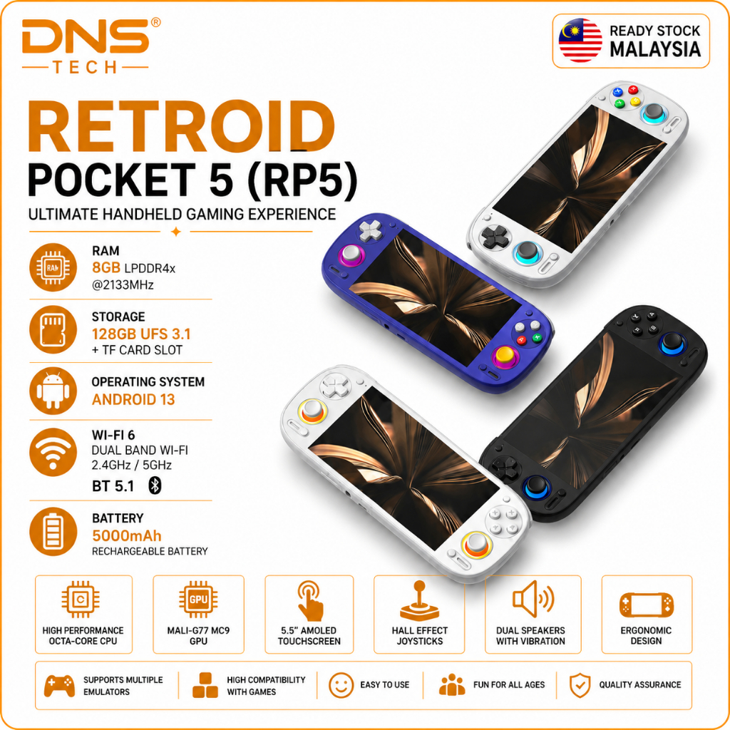 Retroid Pocket 5 Handheld Gaming Consle RP5 Snapdragon 865 ANDROID13 5. ...