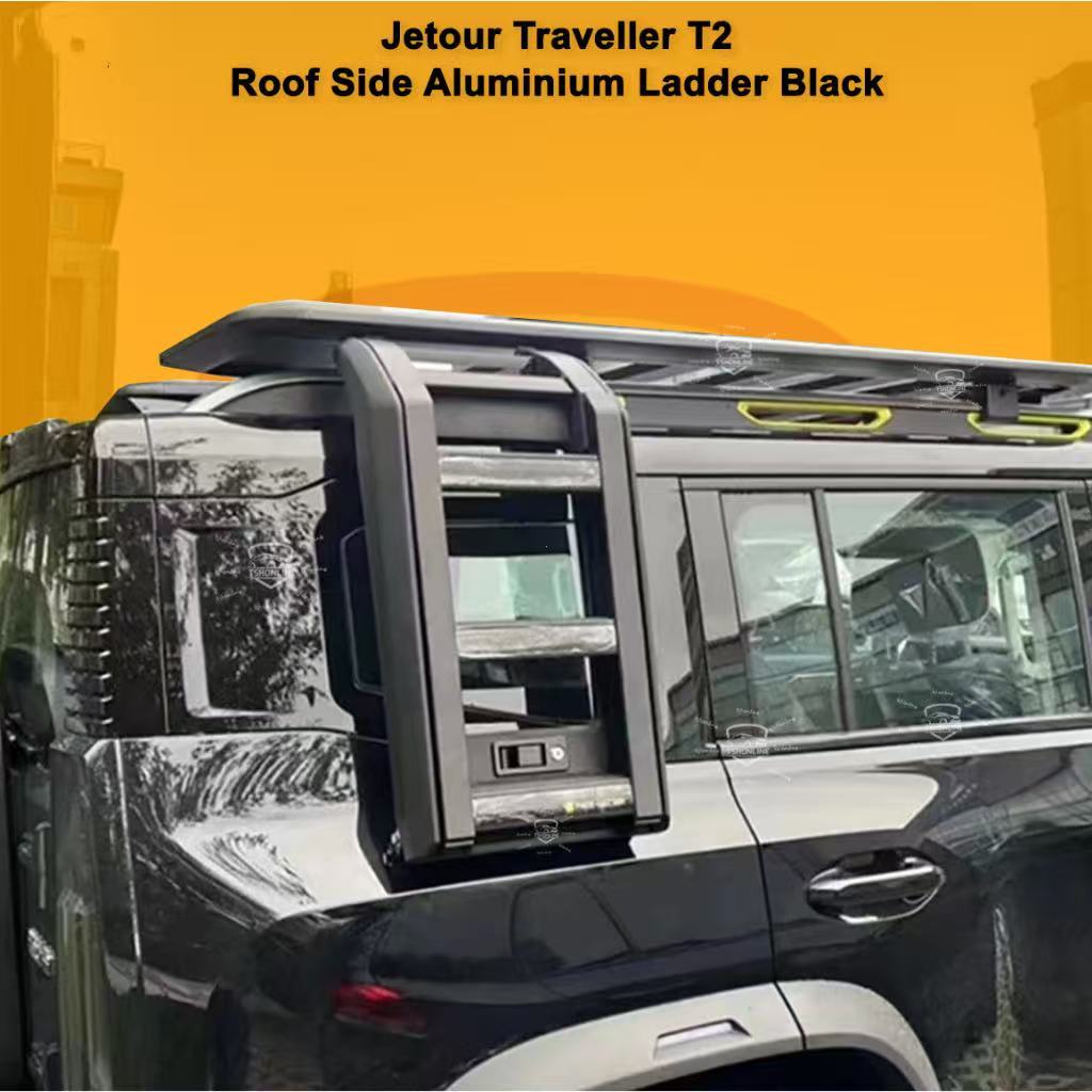 Jetour T2 Traveller Foldable Side Ladder | Heavy Duty Aluminium Anti ...