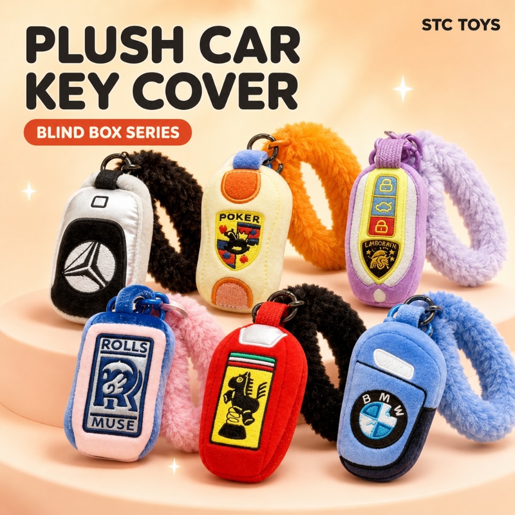 Lucky Fortune Car Key Plush Blind Box Keychain – Cute Bag Charm Gift ...