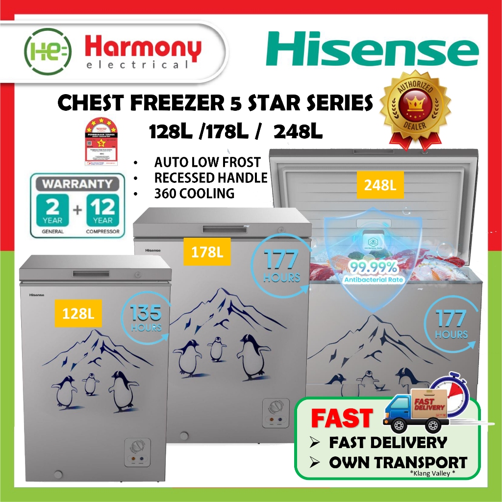 NUR PETRA【5⭐️】HISENSE Chest Freezer FC135LAC / FC210LAC / FC260LAC 128L ...