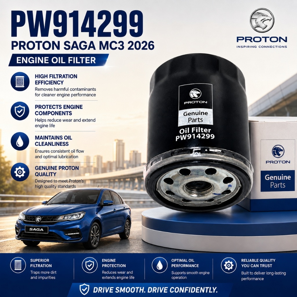 PROTON SAGA MC3 2026 Original Engine Oil Filter PW914299 | Shopee Malaysia