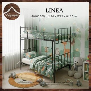 [Kampungku] LINEA Metal Bunk Bed | Double Decker Bed | Heavy Duty ...