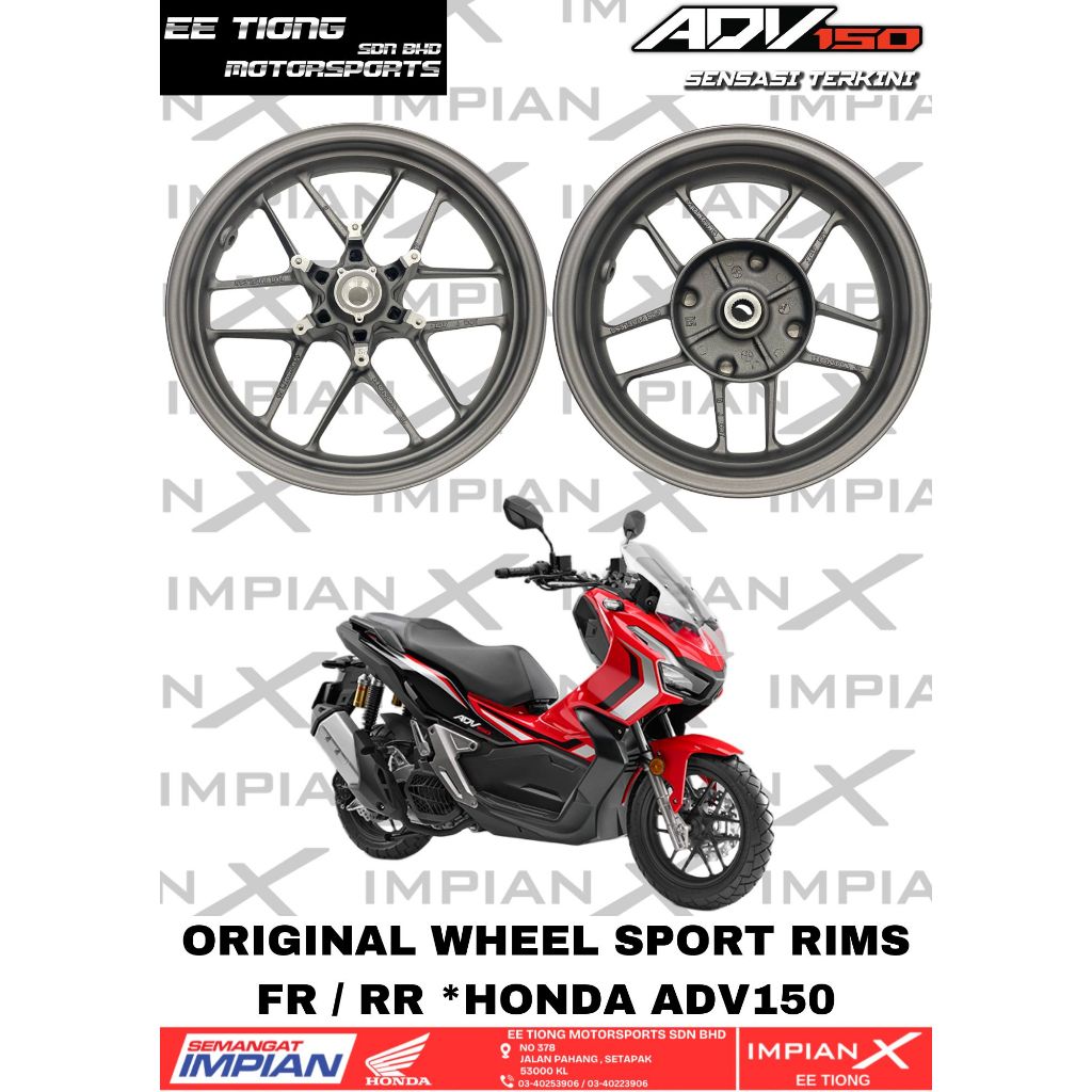 WHEEL SPORT RIMS FR / RR *44650 (FR) / *42650-K0W-M10ZA (RR) FOR HONDA ...