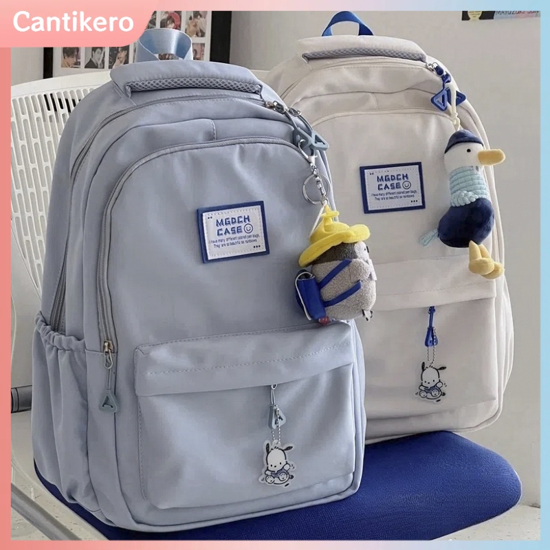 New Solid Color Backpack Student Japanese And Korean Schoolbag Simple ...
