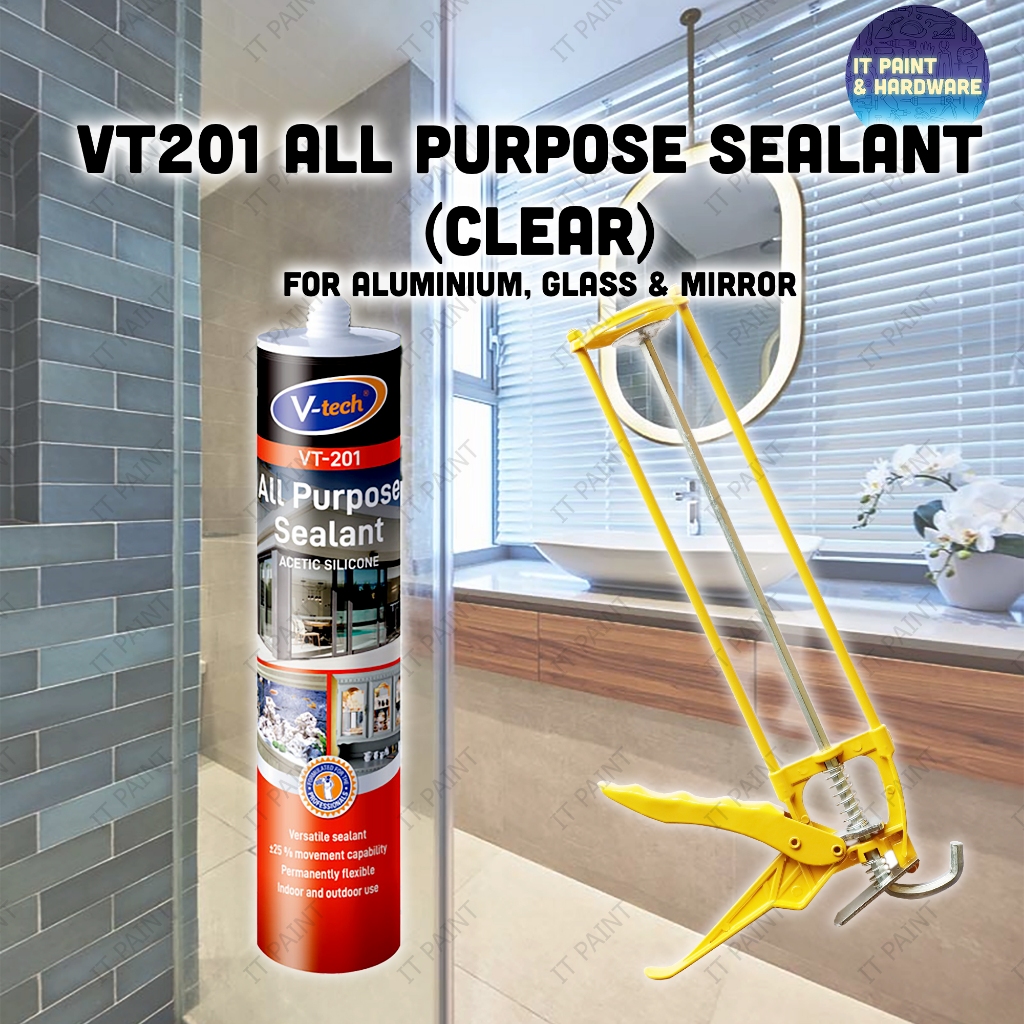 V-Tech VT-201 All Purpose Acetic Silicone Sealant (Clear) Gam Aquarium ...