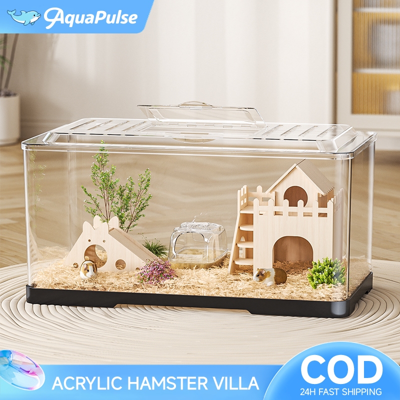Image showcasing Hamster Cage, Hamster Villa, Large Acrylic Hamster Cage, 360° Viewing ...