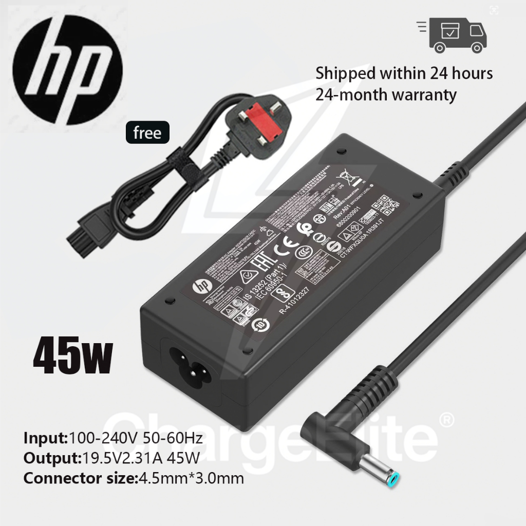 Caricabatterie USB-C 45W Per HP Chromebook 11, 14 G6 G7 &ndash; Alimentatore AC, Modello L43407-001