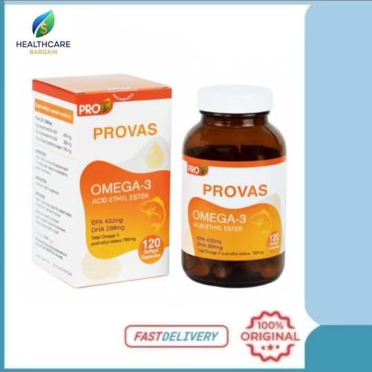 PROVAS Omega-3 Fish Oil Supplement 120 Softgel Capsules (EXP FEB 2027 ...