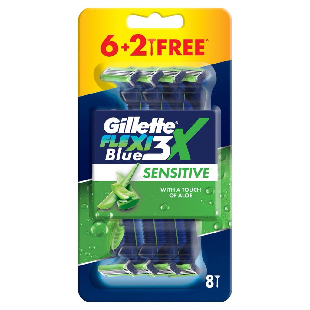Gillette Blue 3 Sensitive Disposable Razors (8 counts) | Shopee Malaysia