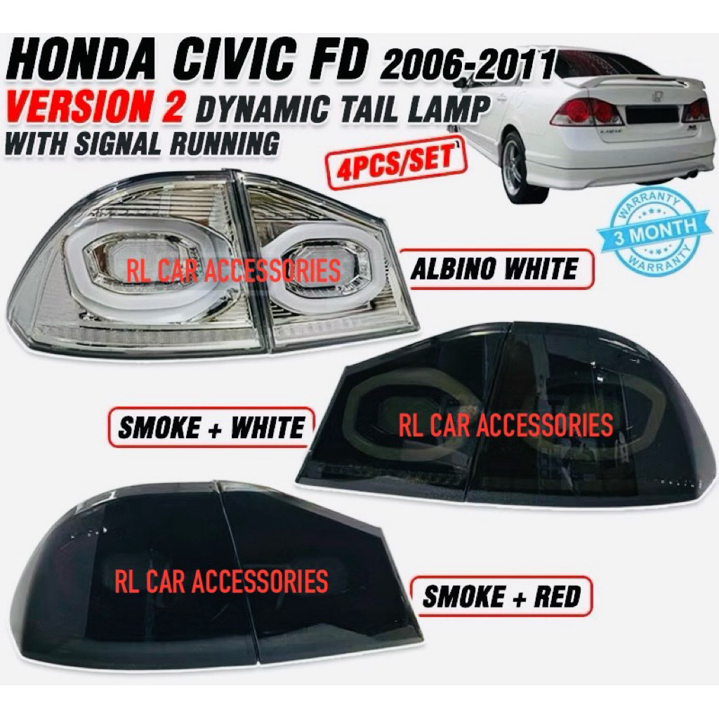 Honda Civic fd fd2 fd2r rear led Tail lamp Light Bar 2006 2007 2008 ...