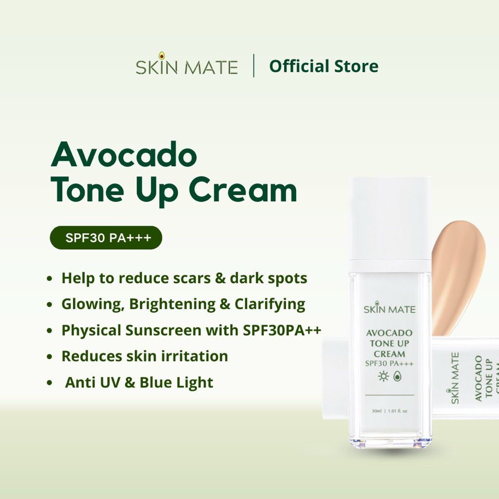 Skin Mate Avocado ToneUp Cream SPF30 PA+++ 鳄梨防晒润肤霜保湿提亮 (30ml/5ml ...