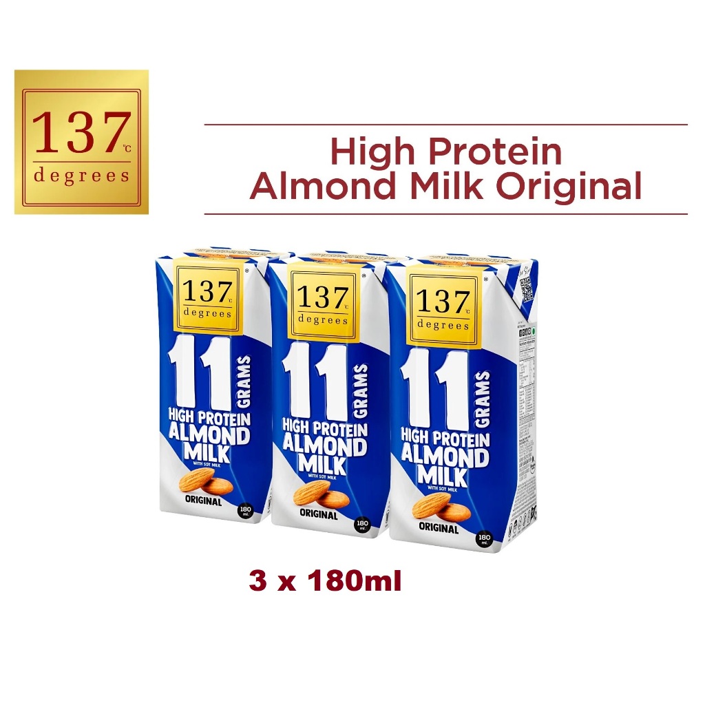 137 Degree 11 Grams High Protein Almond Original Milk 3 x 180ml ...