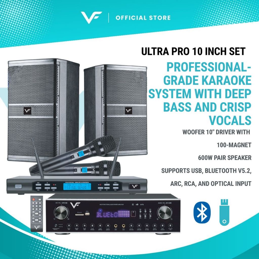Vinnfier VF ULTRA PRO 10 Inch Home Karaoke Set Amplifier 300W Karaoke ...