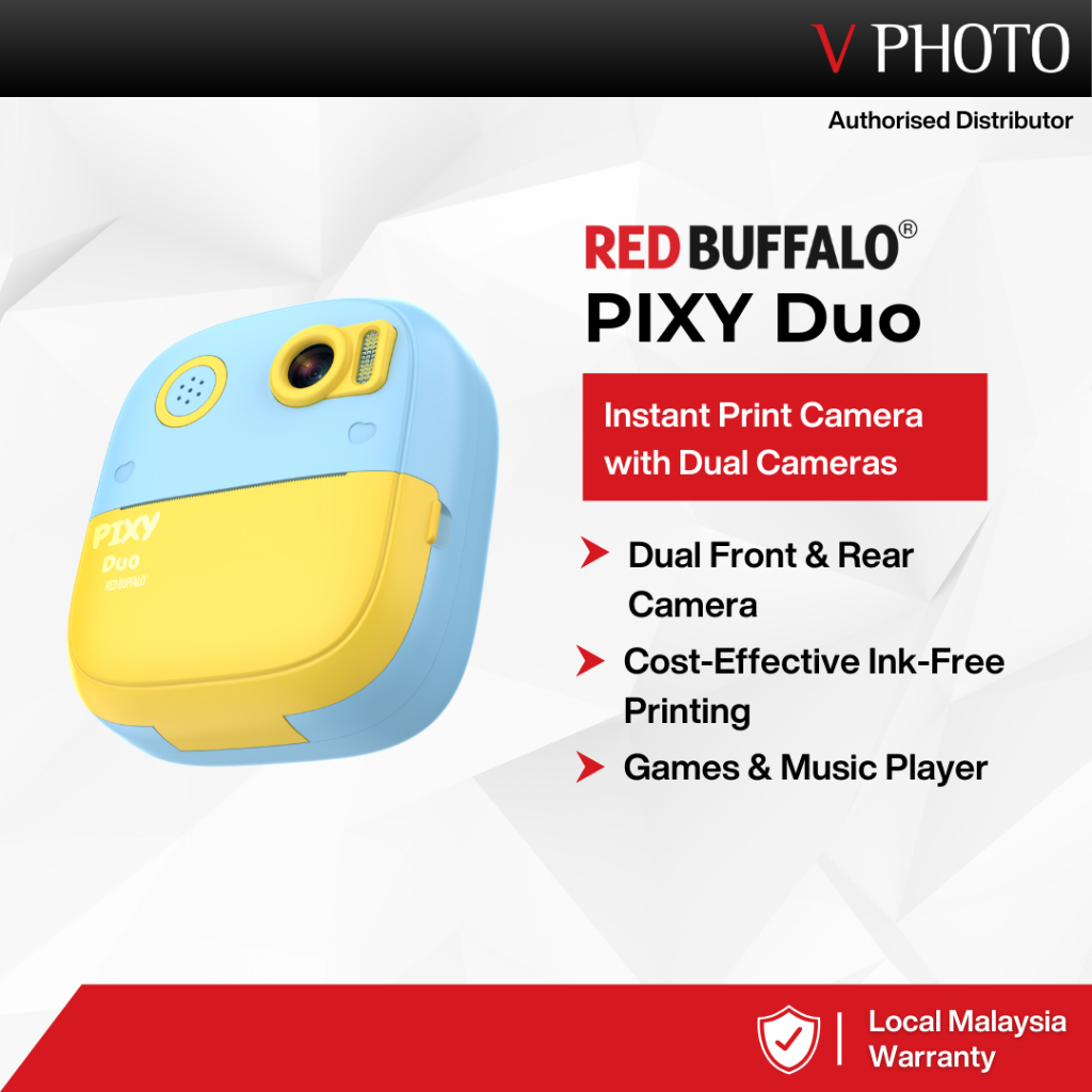 Red Buffalo PIXY Duo Kids Instant Print Dual Lens Camera With Games ...