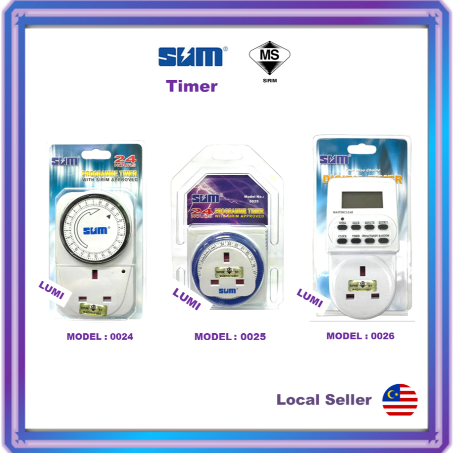 SUM Programmed Timer & Digital Timer (MODEL: 0024, 0025, 0026) | Shopee ...