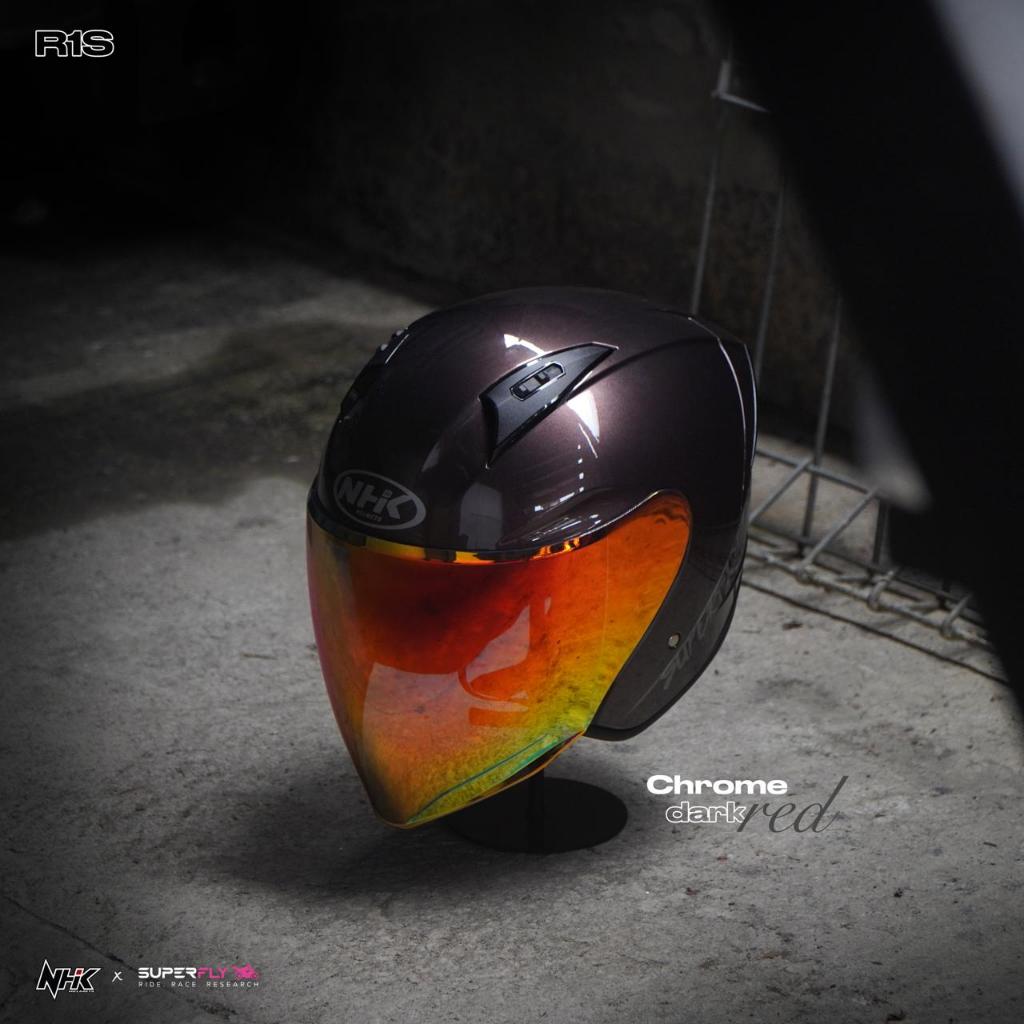 NHK R1S Visor Sparepart (Chrome Dark Red) | Shopee Malaysia