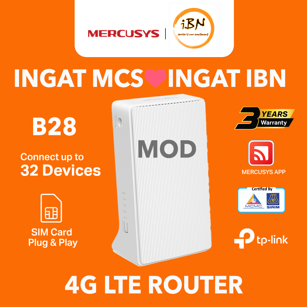 Mercusys MB110-4G Router 4G LTE | Internet Rumah & Pejabat | 300Mbps ...