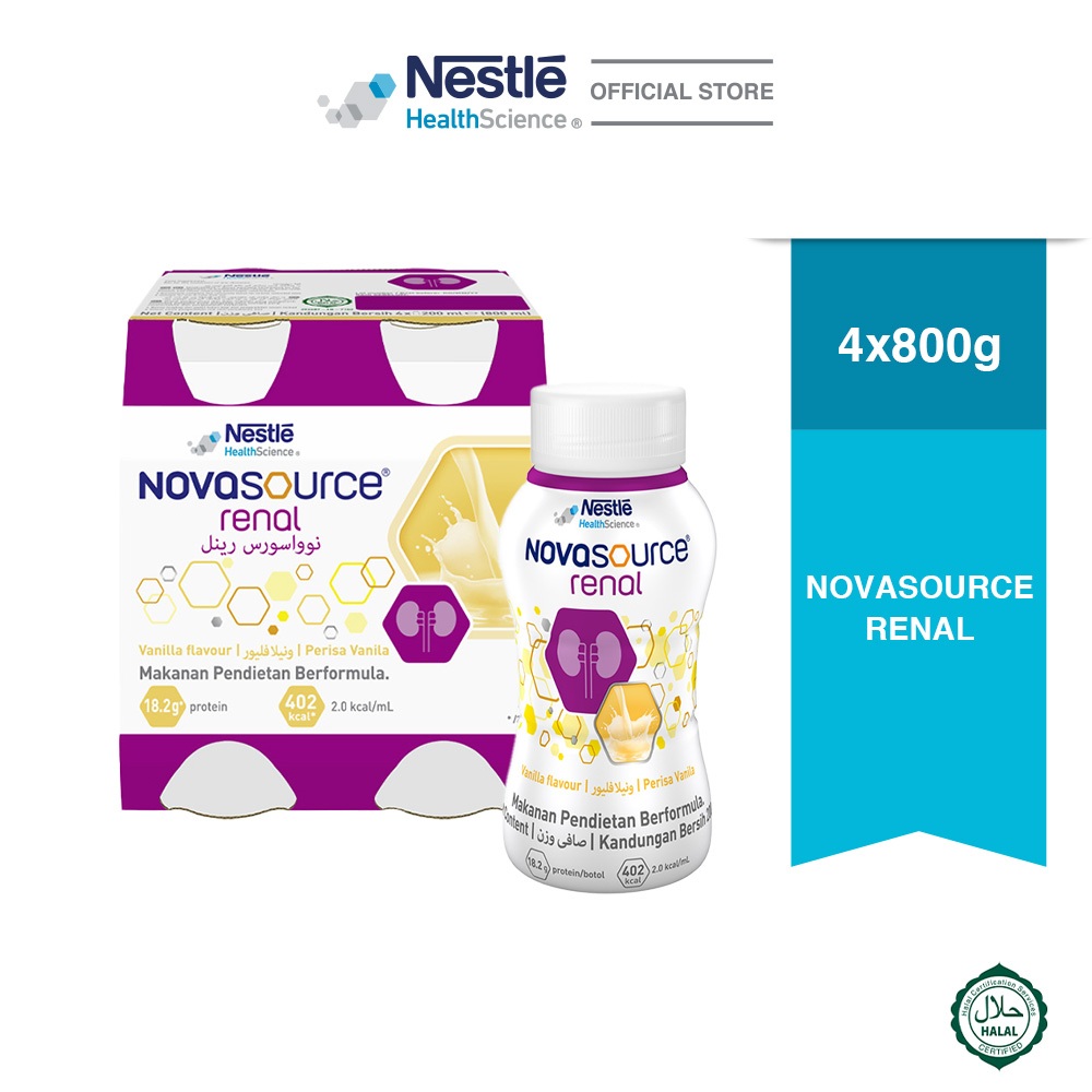 NESTLE Novasource Renal 200ml Vanilla Flavour I Kidney Patients x 4 ...
