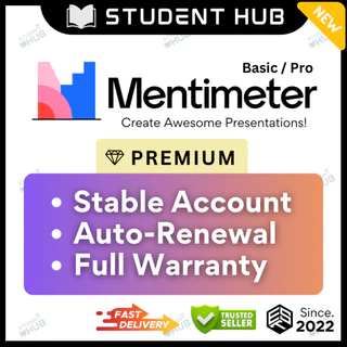 Mentimeter Pro Premium Account 1 month Gain valuable insights from everyone with Word Clouds, Polls and Quizzes