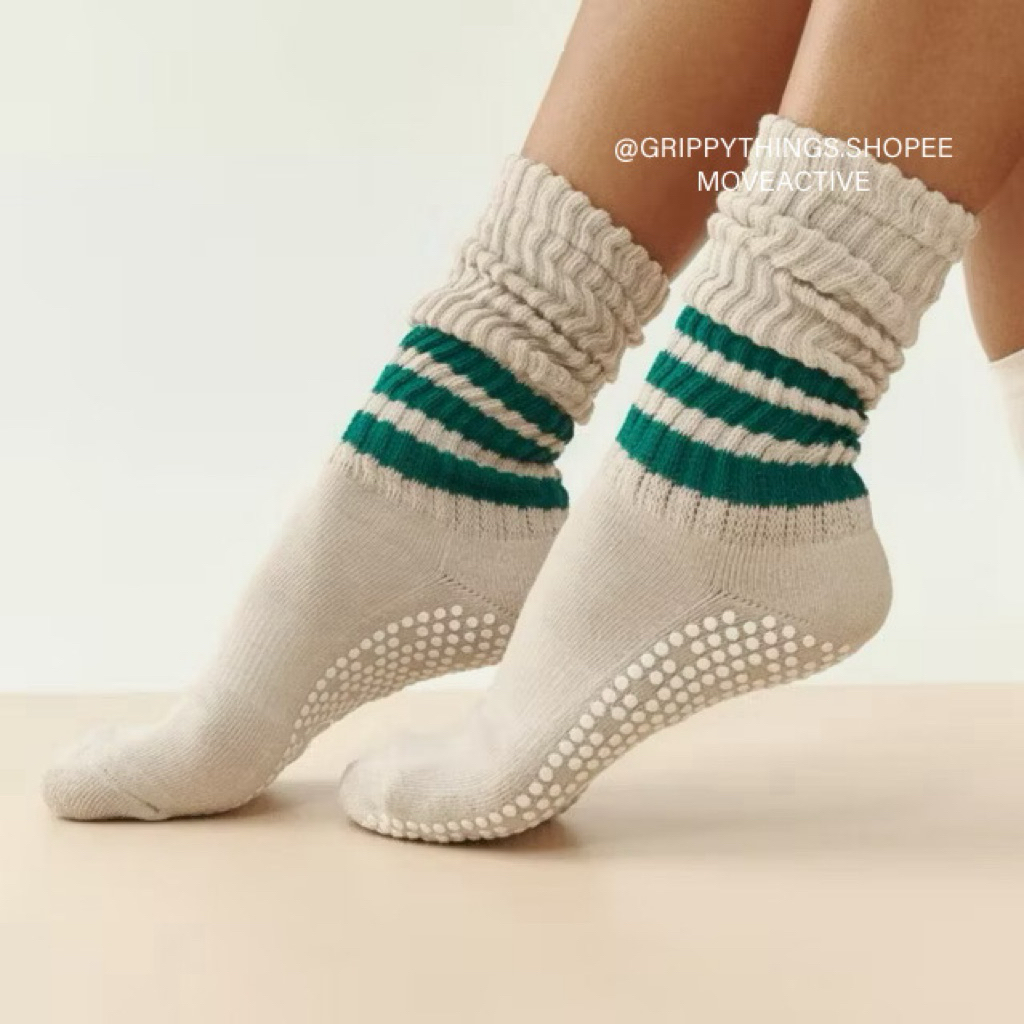 Move Active - Pilates Socks - MoveActive - Grip Socks - Oat Emerald ...