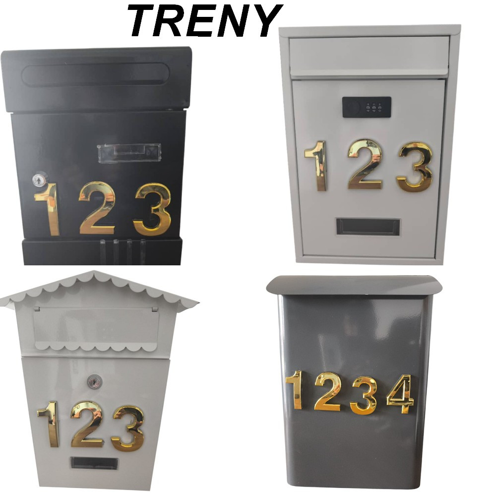 TRENY Modern Design Mail Box Letter Box Peti Mel Password Pin Code Zink ...
