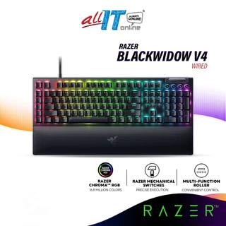 Razer BlackWidow V4 Wired Mechanical Gaming Keyboard with Razer™ Green Mechanical Switches, 6 Dedicated Macro Keys
