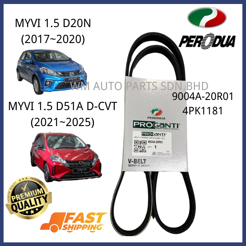『WM』PERODUA MYVI 1.5 D20N 2017 /MYVI 1.5 D51A D-CVT 2025 FAN BELT ...