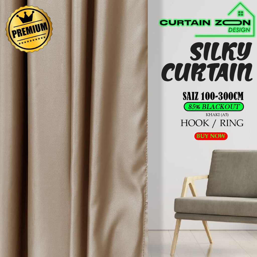 A5 Ready Made Curtain! Siap Jahit Langsir Langsir RAYA Kain Tebal ...