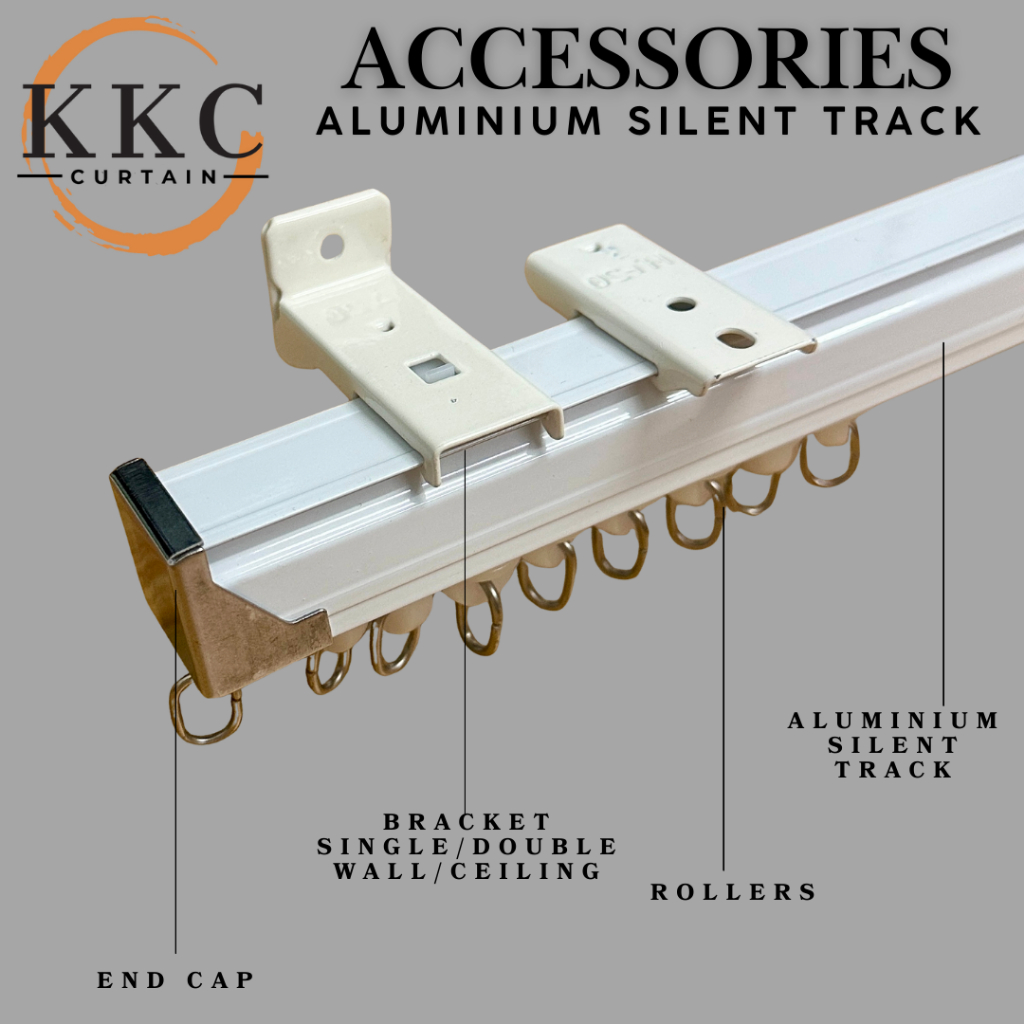 KKC CURTAIN Accessory Silent Curtain Rail Track/Aksesori Rail Langsir ...