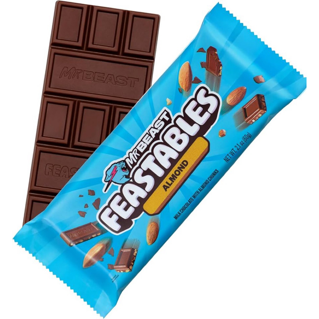 Buy 1 FREE 1* MrBeast Feastables Chocolate Bar Dark  Chocolate/Cookies&Cream/Almond 60gm Milk Chocolate | Shopee Malaysia