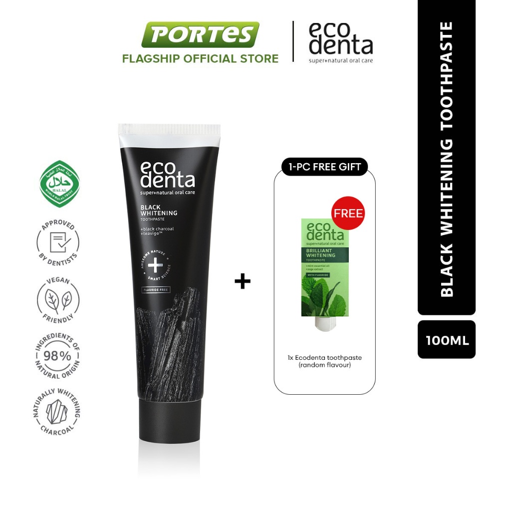 ECODENTA - Black Whitening Toothpaste 135g (100ml) | Shopee Malaysia