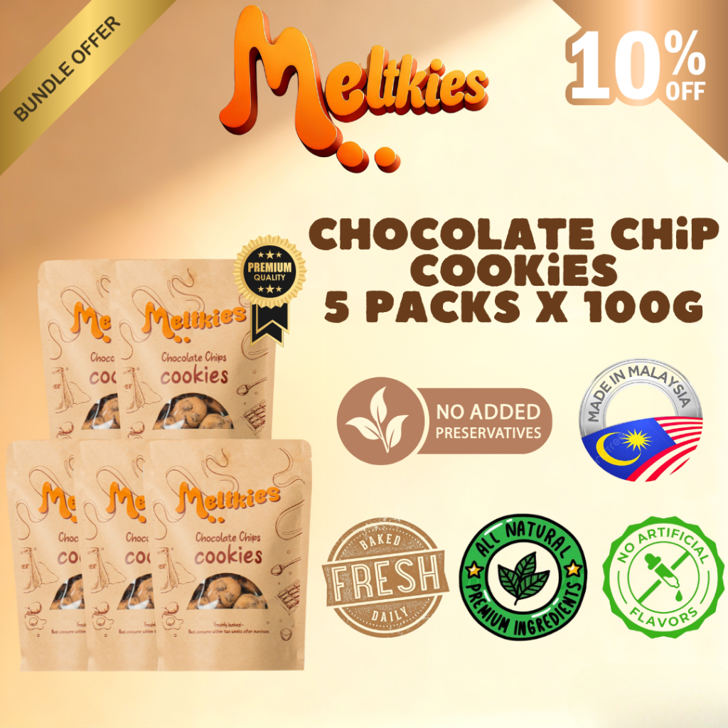 MELTKIES BESTSELLER! Chocolate Chip Cookie (5x100g) | Crunchy & Buttery ...