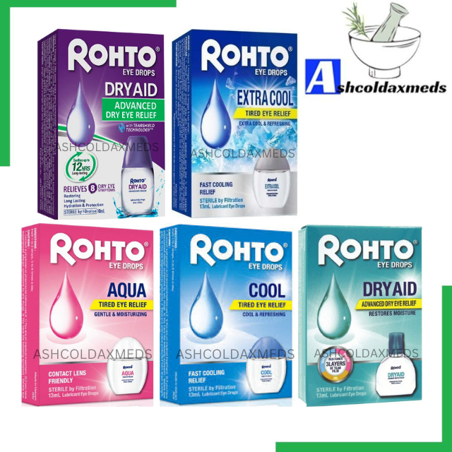 Rohto Eye Drops 13ml (Aqua/Dry Aid/Cool/Extra Cool/Advanced Dry Eye ...