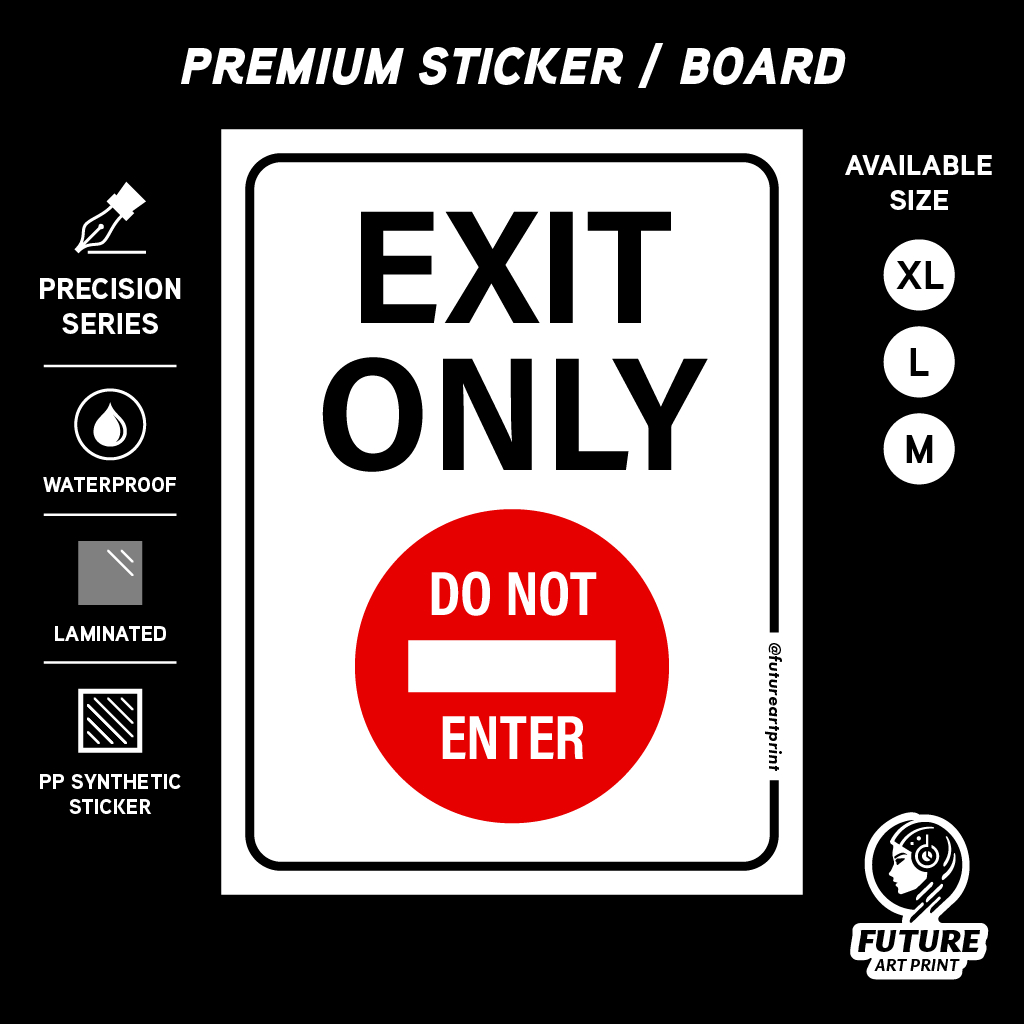 Exit Only. Do Not Enter. Sticker Sign Board Signage Signboard Label ...