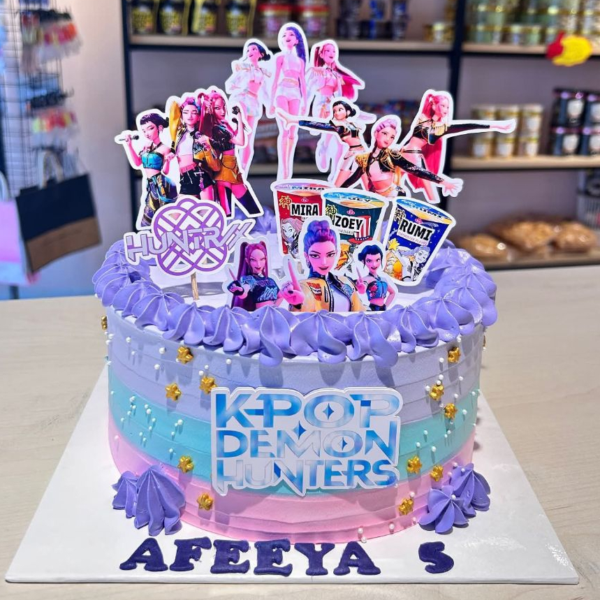 Huntrix Kpop Demon Hunter Theme Cake Topper 230gsm Paper Cute Design ...