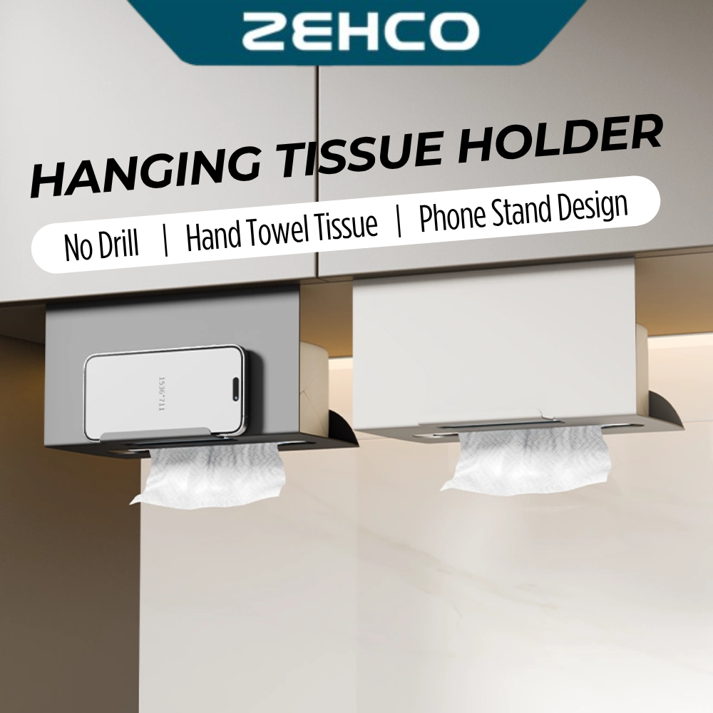Kitchen Hanging Tissue Box Holder Under Cabinet Paper Towel Rack ...
