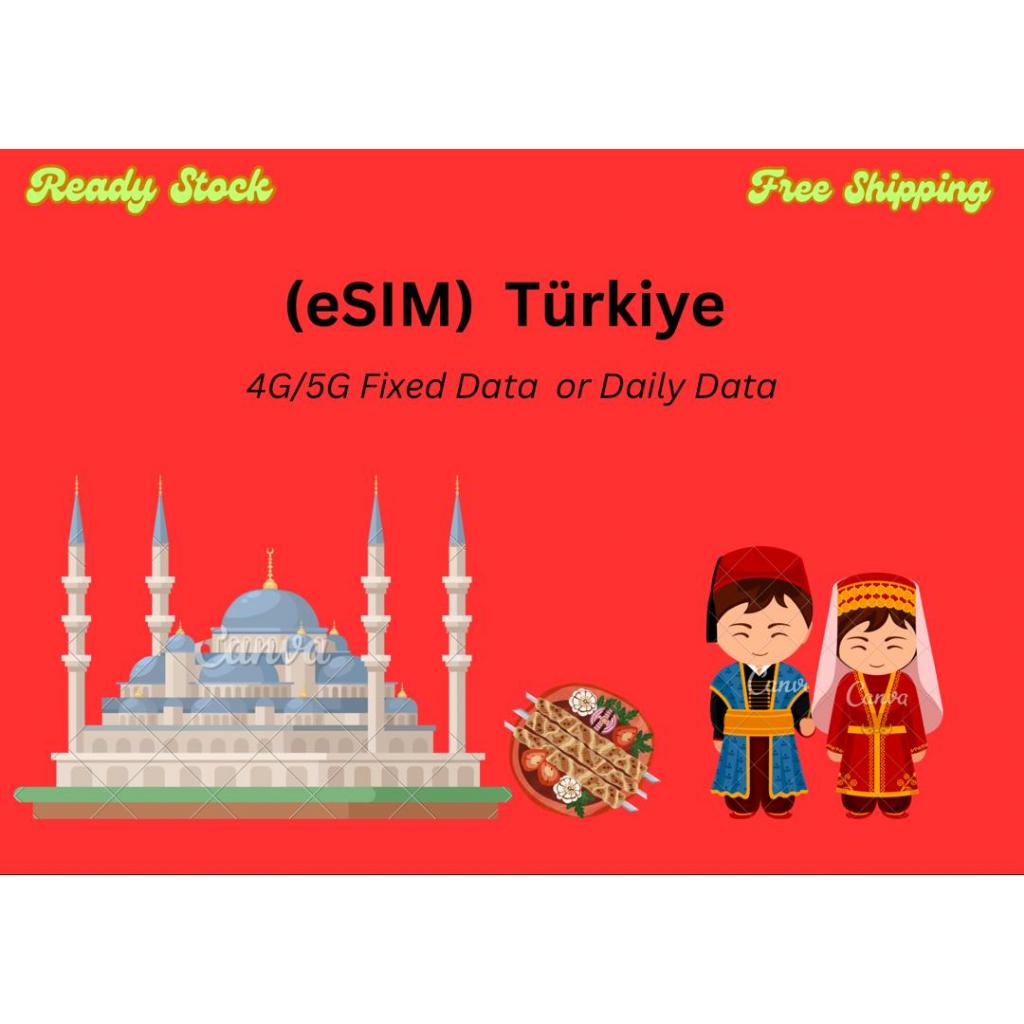 (eSIM) Turkey Travel Data Sim Card with Fast 4G/5G Speed | Shopee Malaysia