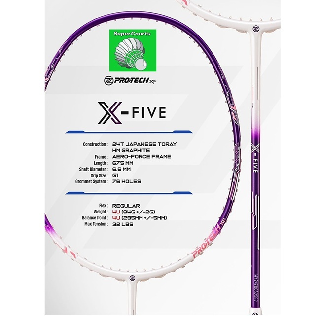 【ORIGINAL】Protech X-FIVE【Frame or Install String 4-knot+ FOC Overgrip ...