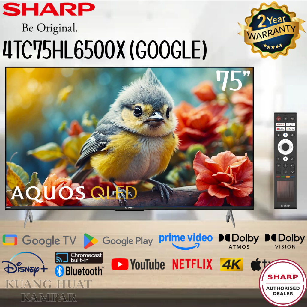 SHARP 75' / 75 INCH 4K ULTRA HD GOOGLE TV QLED 4TC75HL6500X ...
