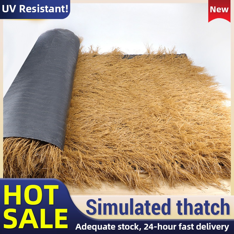 2×10m Straw Roof Thatch Panel Palm Thatch Roll Simulation Deco Grass ...