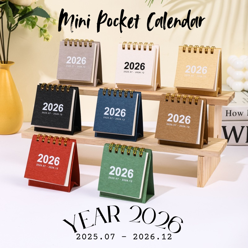 English Version 2026 Calendar Mini Calendar 2025 Desktop Calendar ...