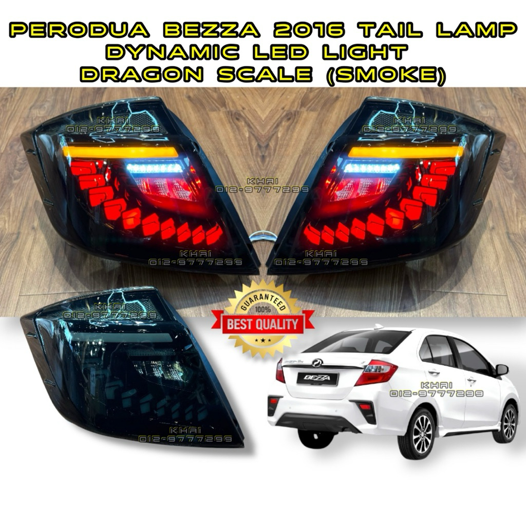 Perodua Bezza 2016-2024 Dragon Scale V3 Tail Lamp Smoke LED Dynamic ...