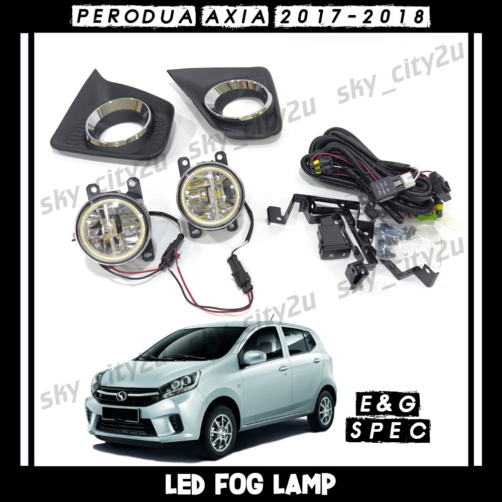 Perodua Axia 2017 2018 E Spec G Spec LED Oem Fog Lamp Angel Eye DRL ...