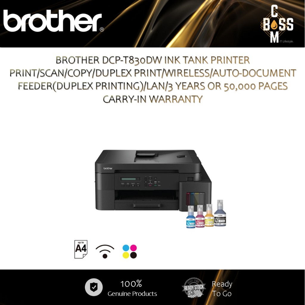BROTHER DCP-T830DW INK TANK PRINTER PRINT/SCAN/COPY/DUPLEX PRINT ...