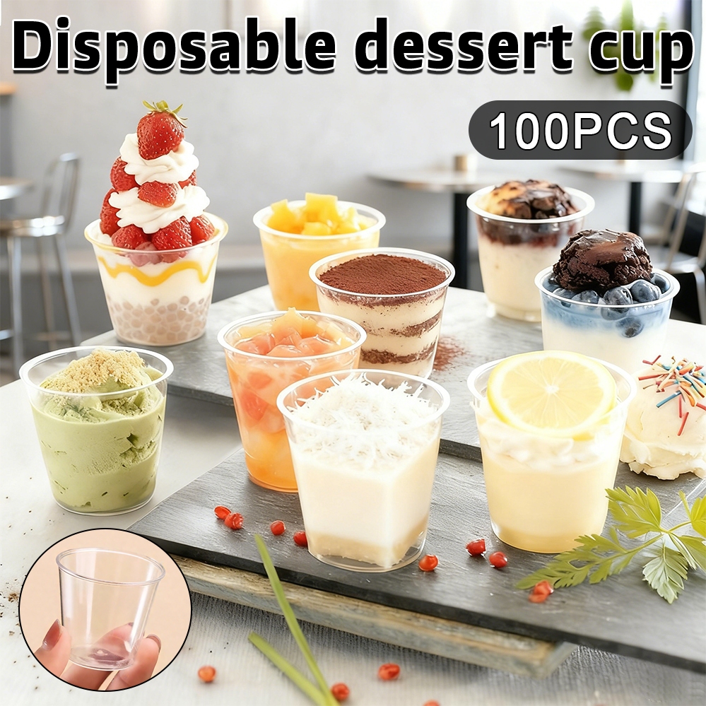 Dessert Disposable Cups 50ml For Pudding Jelly Transparent Thick Hard ...
