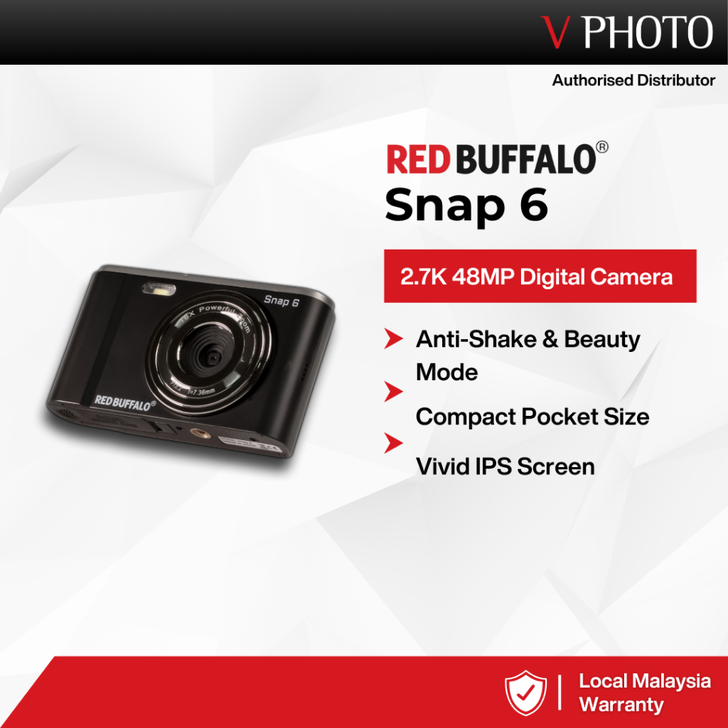 Red Buffalo Snap 6 Digital Camera 2.7K 48MP Light Versatile Compact ...