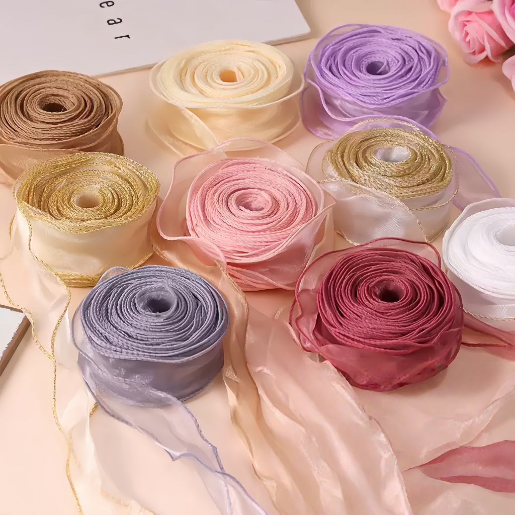 4cm/ 9M FISH TAIL Ribbon Reben Riben Gift Satin Organza Mermaid Flower ...