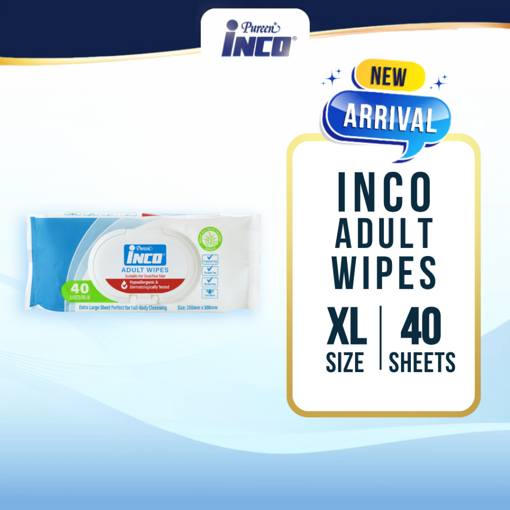 Pureen INCO Adult Wipes (Fragrance Free) XL 40'S | Shopee Malaysia