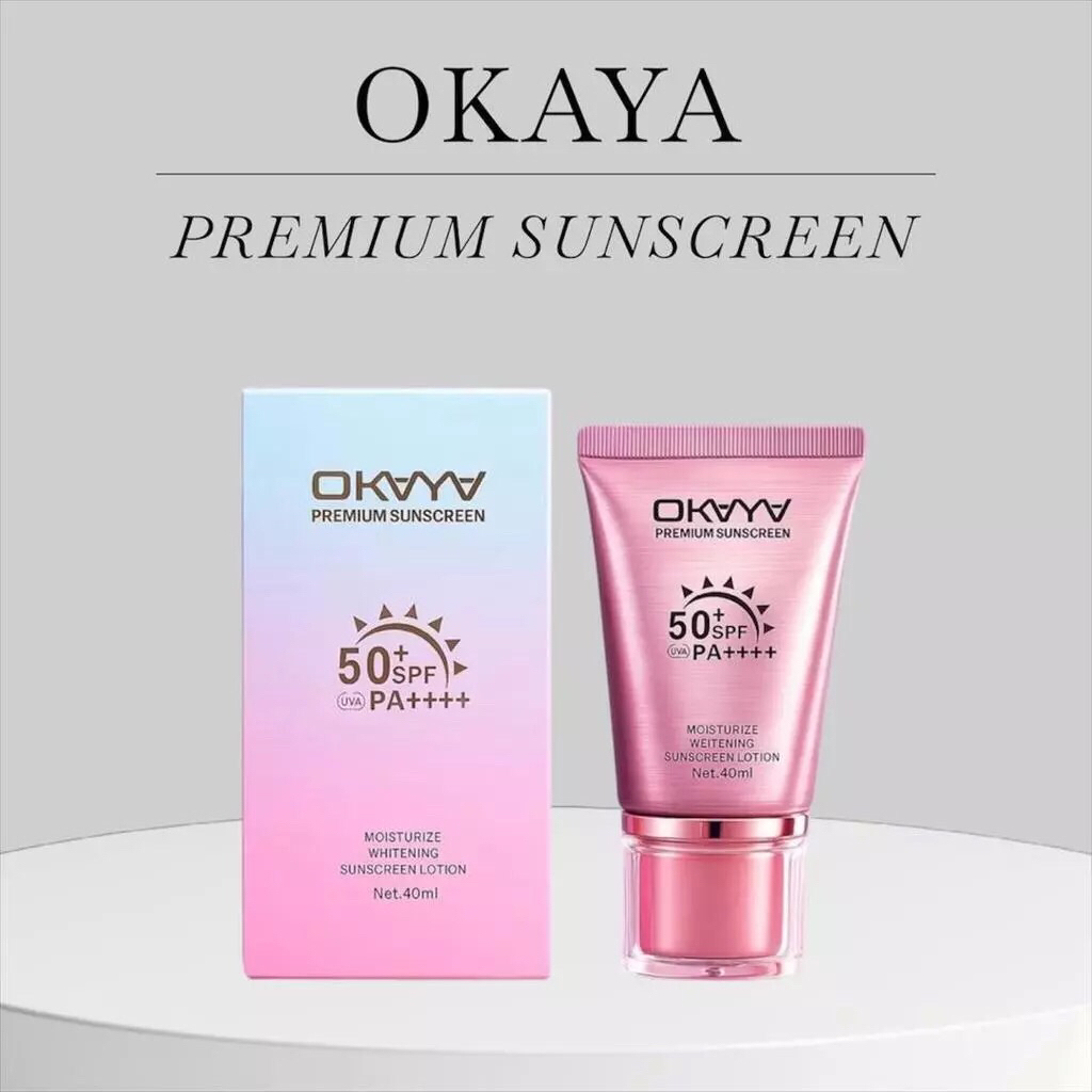 (exp 2028) OKAYA PREMIUM SUNSCREEN UV PROTECTION SPF50 PA++ BRIGHTENING ...